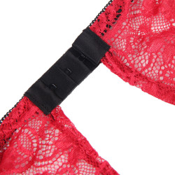 Subblime - 953898 Chemisier De Nuit En Soie Et Dentelle + Culotte Rouge S/M